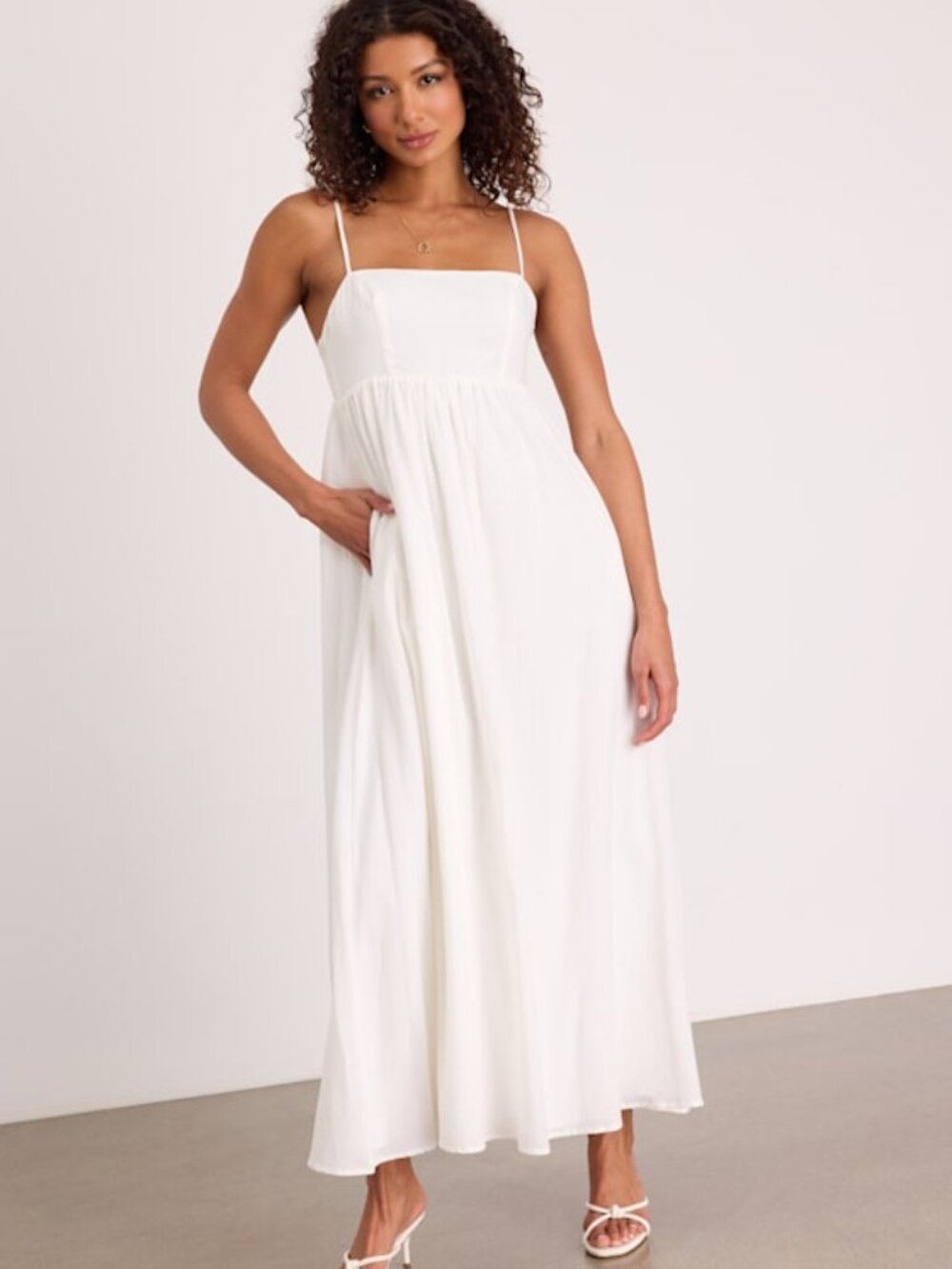 Lulus Janie White Backless Maxi Dress - Size XS